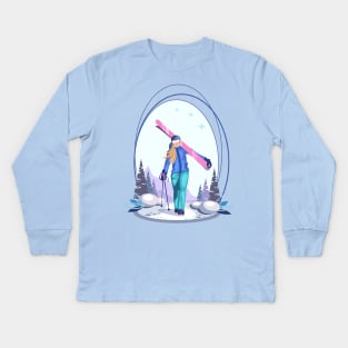 Skier Kids Long Sleeve T-Shirt